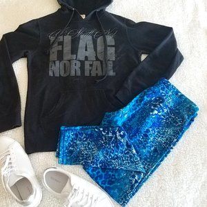 High Energie Blue Snake Graphic Print Leggings L